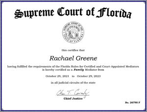 Rachael Greene Mediation Certficate